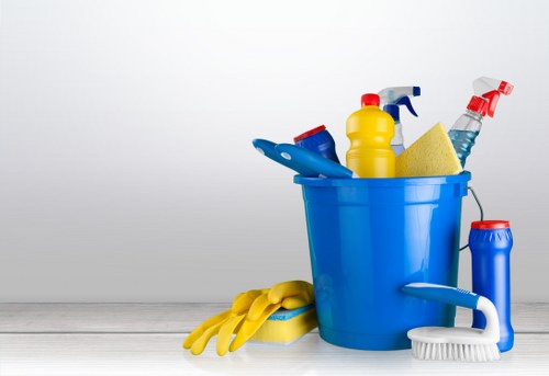 Office cleaner in Westhampstead maintaining a tidy workplace