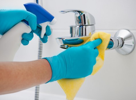 Westhampstead Cleaners staff carrying out a risk-aware cleaning task