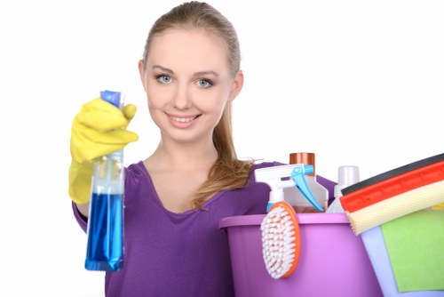 Domestic cleaning team working in a property under agreed terms