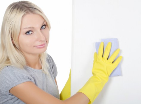 Deep cleaning tools and a refreshed kitchen interior
