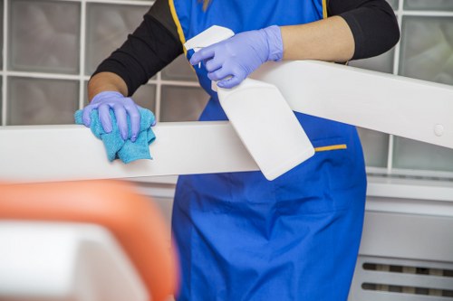Commercial office cleaning service in Westhampstead with polished floors and tidy workstations